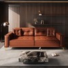 92.1'' Faux Leather Ultra Wide Armrest 4-Seater Sofa Bed with Tufted Modern Design - 4 of 4