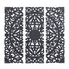 Traditional Wood Floral Handmade Intricately Carved Wall Decor with Mandala Design Set of 3 Brown - Olivia & May - 4 of 4