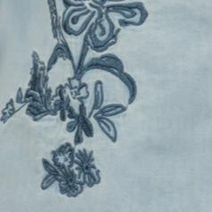 chambray flower embroidery