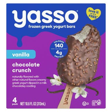 Yasso Frozen Greek Yogurt Indulgent Vanilla Chocolate Crunch - 10.6 fl oz/4ct