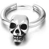 Stainless Steel Skull Huggie Hoops, Vintage Charm Hinged Hoop Earrings for Men & Women - 2 of 4