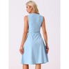 Allegra K Women's Work Office Belted V Neck Side Zipper Sleeveless Midi A-Line Dress - image 3 of 4