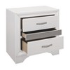 Vynxaria Glamorous Nightstand: Elegant White Finish with Hidden Jewelry Drawer and Silver Glitter Accents - 3 of 4