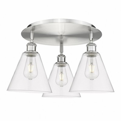 Berkshire - 3 Light Flush Mount In Industrial Style-10.5 Inches Tall and 19.75 Inches Wide