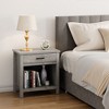 Whizmax Nightstands, Modern Bedside End Tables, Night Stands with Drawer and Storage Shelf for Living Room Bedroom, Gray - 3 of 4