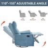 Sapphtopaz Heat Massage Manual Recliner Chair with Rocker and Swivel, Fabric Swivel Accent Chair, 360°Swivel Chair for Bedroom, Living Room - 3 of 4