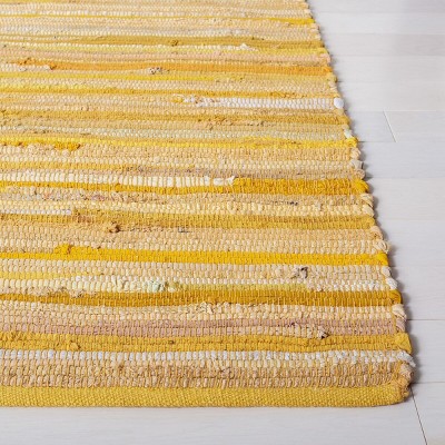 Handmade Yellow and Multicolor Wool Runner Rug, 2'3" x 7'