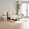 Kids Bed Frame, Upholstered Platform with Adjustable Headboard & LED, Wooden Slats, No Box Spring - 3 of 4