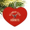 Delaware State University Hornets Logo Heart Love Wood Christmas Tree Holiday Ornament - 3 of 4