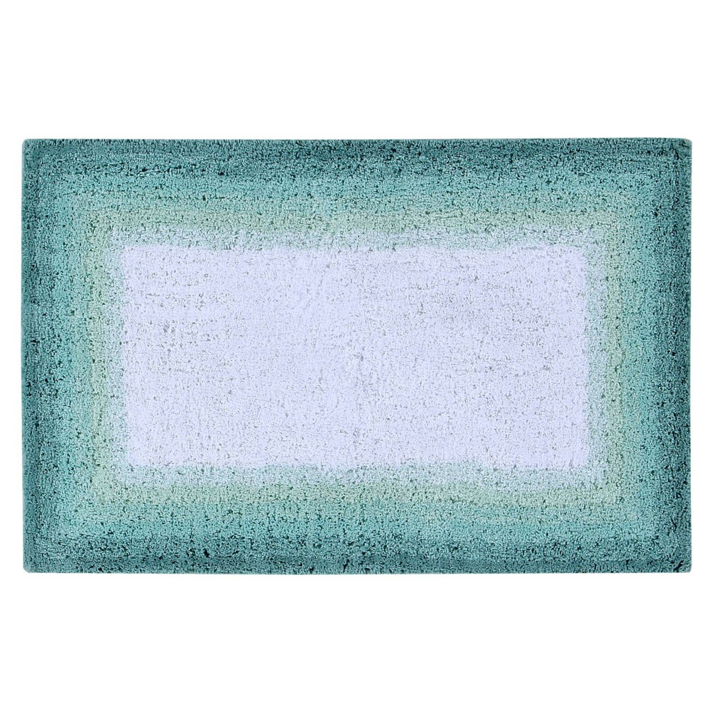 21inx34in Torrent Collection 100% Cotton Bath Rug Turquoise - Better Trends