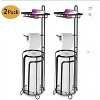 FURNIinspire 2pc Tissue Paper Roll Stand Shelf Bathroom Toilet Paper Storage Holder Floor Standing Toilet Paper Dispenser, Black, 15.8"*7.22"*7.22" - 2 of 4