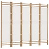 vidaXL Folding 5-Panel Room Divider 78.7" Bamboo and Canvas - 3 of 4