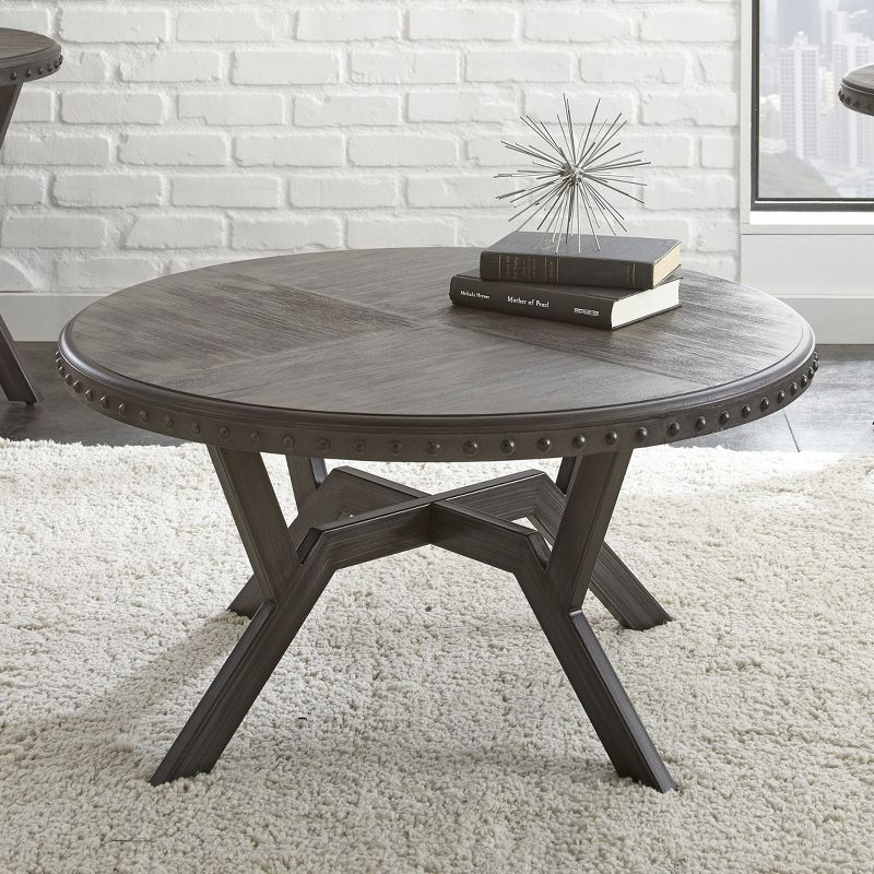 Alamo Round Cocktail Table Gray - Steve Silver, 3 of 8