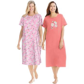 Dreams & Co. Women's Plus Size 2-Pack Long Sleepshirts