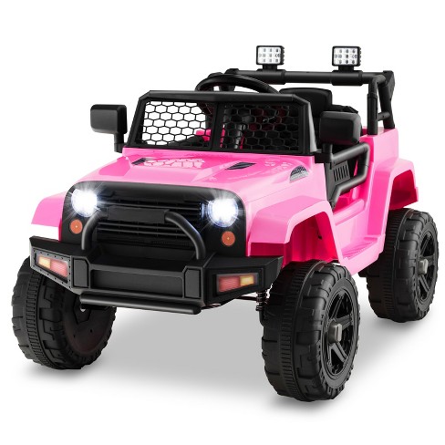 Pink jeep ride on sale on car