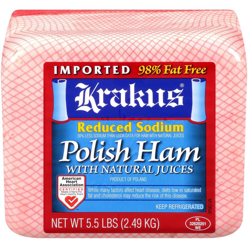 Krakus Reduced Sodium Polished Ham with Natural Juices - Deli Fresh Sliced - price per lb, 1 of 6