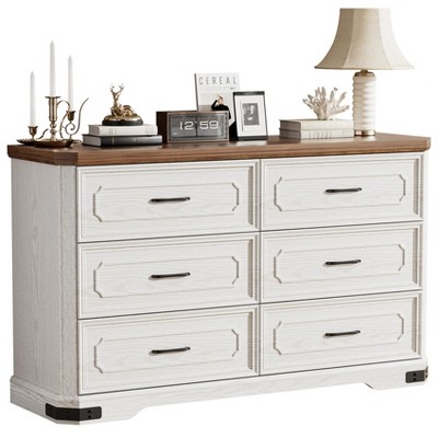Farmhouse 52'' W 6 Drawer Double Dresser for Bedroom