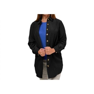 Women's Corduroy Button Front Shacket - Pine Apparel - 1 of 2