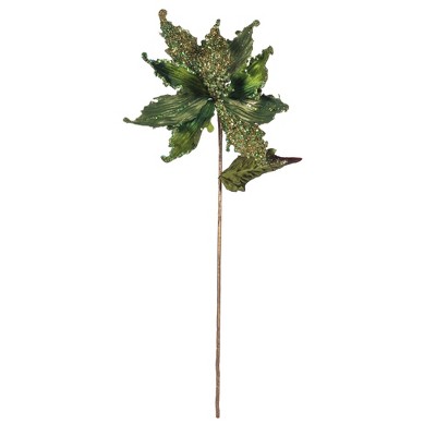 Vickerman 20" Pointed Pearl Poinsettia Aritificial Christmas Stem
