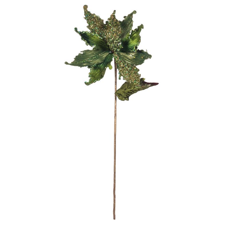Vickerman 20" Pointed Pearl Poinsettia Aritificial Christmas Stem, 1 of 5