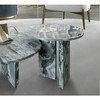 NicBex Natural Marble Small Coffee Table, Genuine Marble Round End Table, Stone Side Table for Living Room,17.7" Nightstand with Semi-Polished Surface - 3 of 4