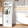 Freestanding Kitchen Pantry, 4-Door Buffet Cabinet with Hutch Bar with Adjustable Shelves, 63.5 Inches - 4 of 4