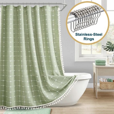 LunaLulinlk Tassel Shower Curtain Set with Hooks