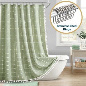 LunaLulinlk Tassel Shower Curtain Set with Hooks - 1 of 4