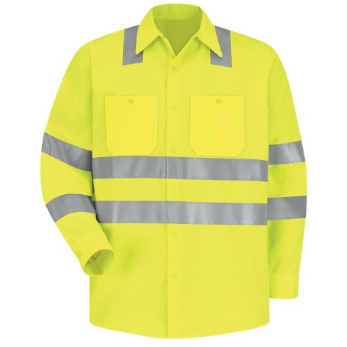 Hi-Vis Short Sleeve Ripstop Shirt, Type O Class 1, Red Kap