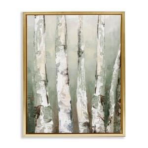 Stupell Industries Looming Birch Forest Floating Frame Canvas Art, Gold, 25" x 31" - 1 of 4