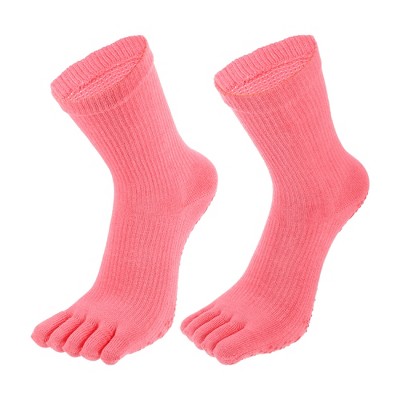 Unique Bargains Full Finger Five Toe Socks 1 Pair Pink : Target