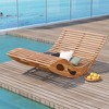 Tangkula 2PCS Outdoor Double Chaise Lounge Chair Acacia Wood Rocking Sunbed with Slatted Backrest and Seat Wooden Loveseat Rocker - 3 of 4