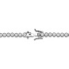 Guili Sterling Silver Rhodium Plated Clear Round Cubic Zirconia Milgrain Bezel Tennis Bracelet, Stylish and Sparkling for a Timeless Look - 2 of 3