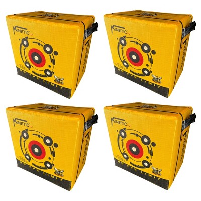 Morrell Targets 144 Jacket Kinetic 1.0 Portable Field Point Archery Bag Target with 2 Shooting Sides, 10 Bullseyes, and Handles, 4 Pack, Yellow