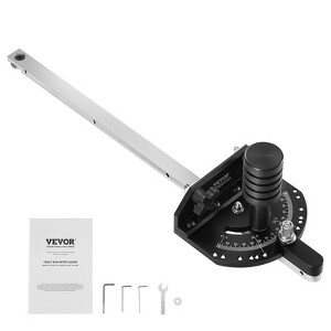 VEVOR Accurate Miter Gauge, Fits Slots 3/4'' x 3/8'', Crafted from Aluminum Alloy, Features 15 Angle Stops, Spring-Loaded Plunger,Black&Silver - 1 of 4
