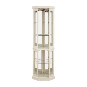 FONTOI Corner Curio Cabinet, Corner Display Cabinet, Glass Display with Adjustable Glass Shelves for Collection, Antique White, 15.31"*69.84"*15.31" - 1 of 4