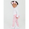 RuffleButts Toddler Girls Ruched Bow Leggings - 3 of 4