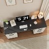 TackView Farmhouse Executive Desk, 59" Computer Desk with File Drawer and Storage Cabinet,for Home Office,White+Black - 4 of 4