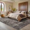 Washable Area Rugs Vintage Distressed Accent Carpet with Non-Slip Backing, Floral Print Indoor Mat, Traditional Low Pile Floor Cover - 3 of 4