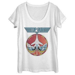 Women's Top Gun Fighter Jet Liftoff Scoop Neck - 1 of 4