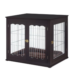 unipaws Wooden Wire Pet Crate - 1 of 4