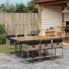 vidaXL Patio Dining Set with Cushions Table and Chairs Outdoor Gray Poly Rattan - 2 of 4