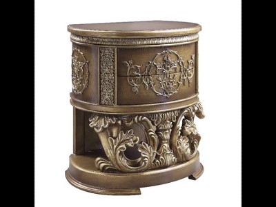 Constantine Baroque Brown & Gold 2-Drawer Nightstand