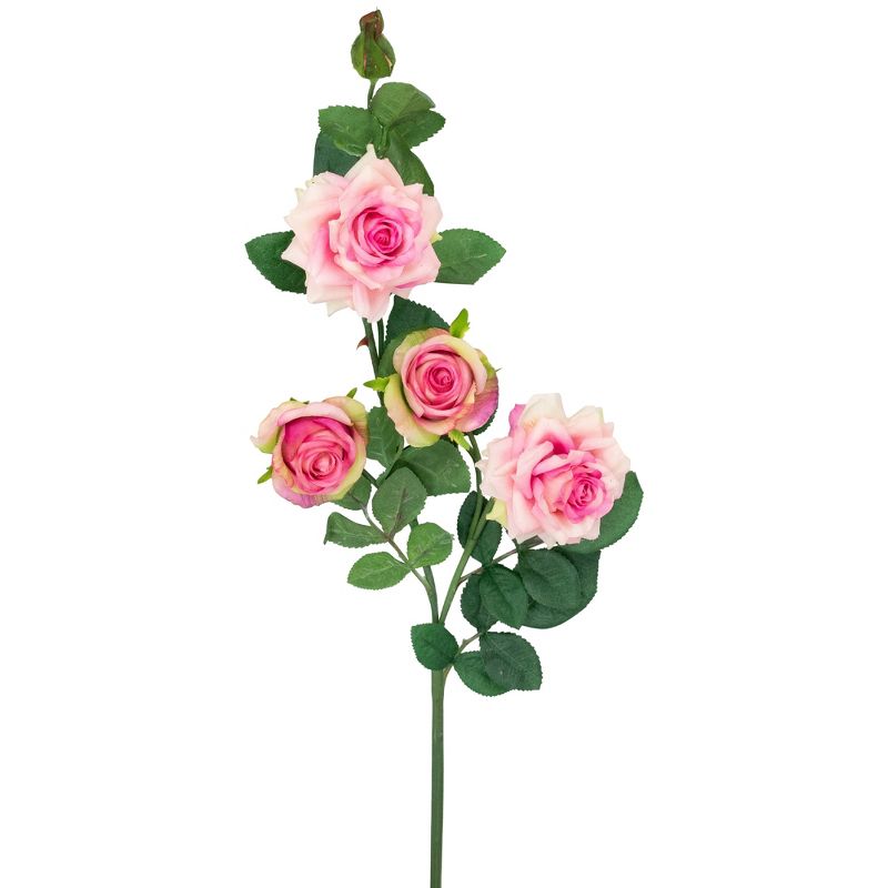 Northlight Set of 6 Coral Pink Real Touch Rose Artificial Floral Sprays, 35", 4 of 8