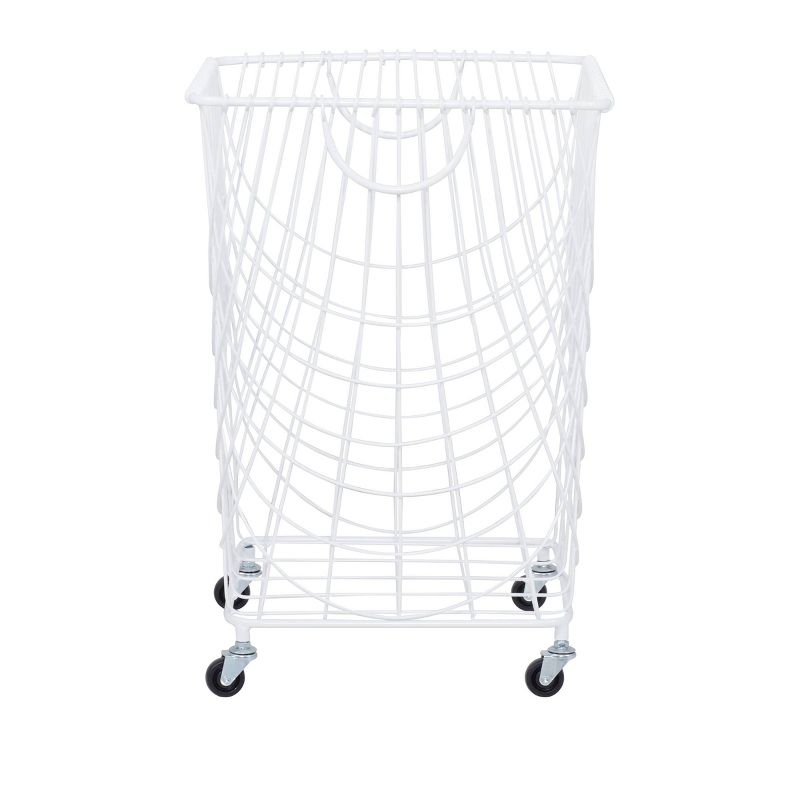 French Country Iron Storage Cart White - Olivia &#38; May, 1 of 7