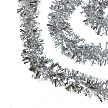 Northlight 50' x 4" Unlit Shiny Silver Wide Cut Tinsel Christmas Garland