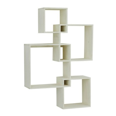 Contemporary Fir Wall Shelf White - Olivia & May