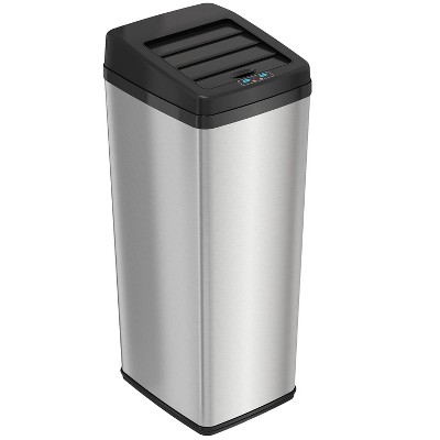 iTouchless Stainless Steel Sensor Trash Can w/AbsorbX Odor Control 14 Gal Silver IT14SC