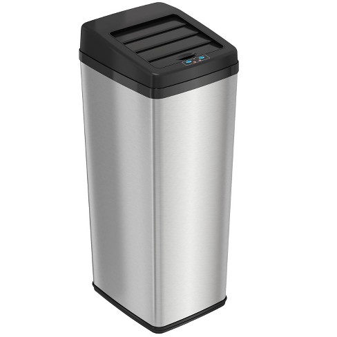 Itouchless Stainless Steel Sensor Trash Can W/absorbx Odor Control