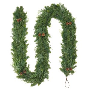 Puleo 9'x10" Artificial PE Christmas Garland - 1 of 4